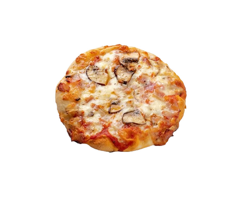 Mini-pizza au bacon et au portobello